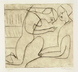 Couple dans la bibliothèque